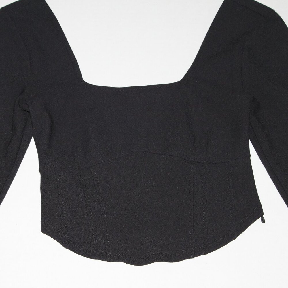 Abercrombie & Fitch Black Corset Crop Top